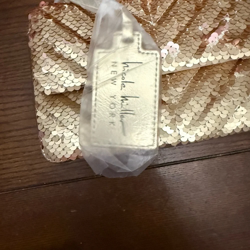 Nicole Miller Rose‎ Gold Sequin Clutch
